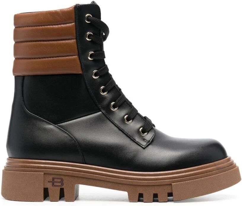 Baldinini Combat boots in black calfskin Zwart Dames