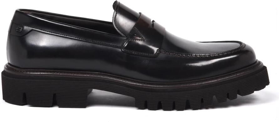 Baldinini Gekreukelde lederen loafer