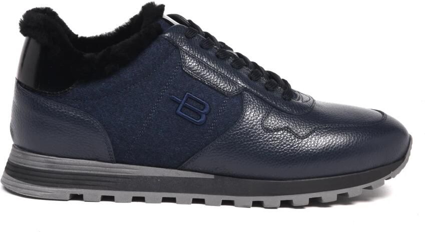 Baldinini Gekreukt Leer en Stof Sneakers