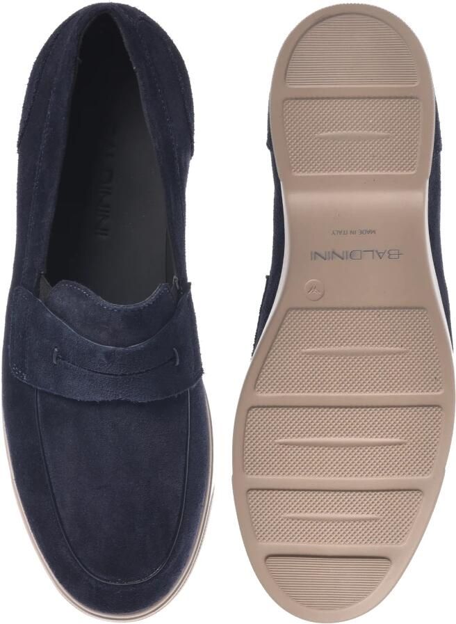 Baldinini Loafer in blue suede leather