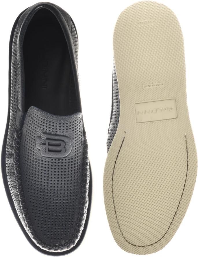 Baldinini Loafer in perforated tumbled leather blue - Foto 2