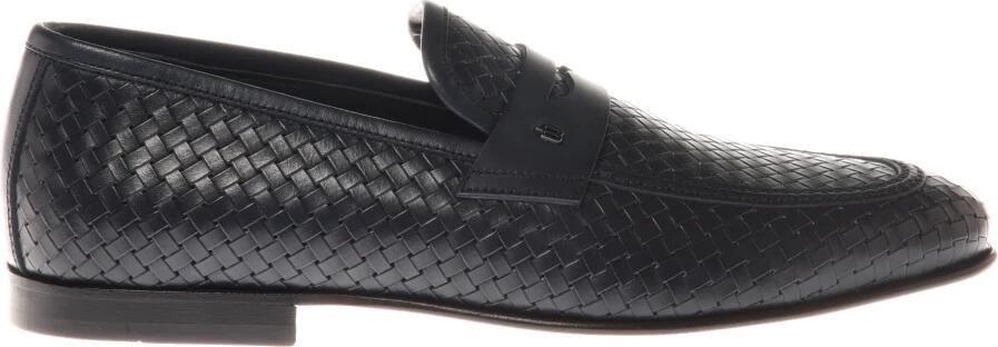 Baldinini Loafer in woven print leather blue