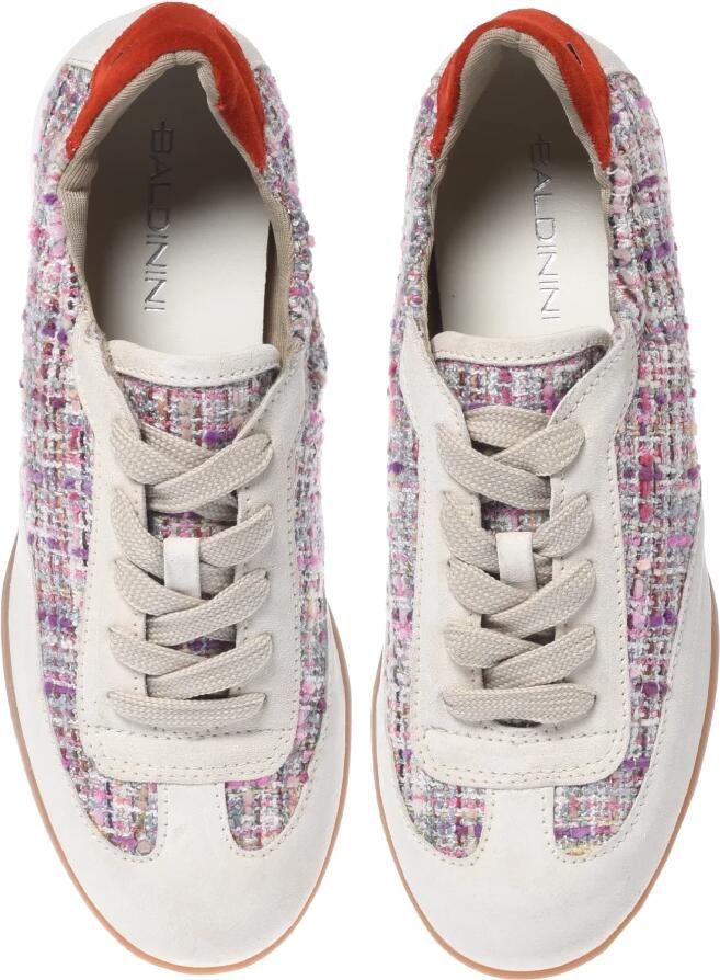Baldinini Off white suède en multicolor tweed sneaker - Foto 2