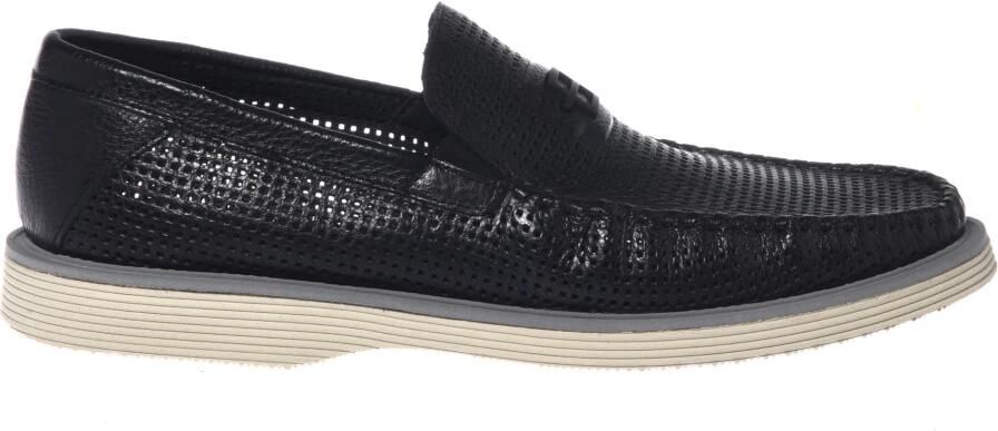 Baldinini Perforated Tumbled Leather Loafer