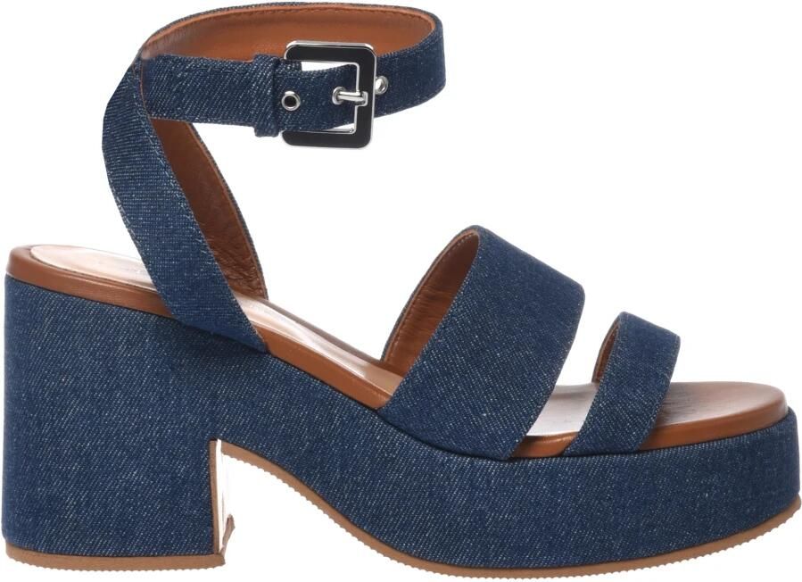 BALDININI Sandalen met riem blauw denim