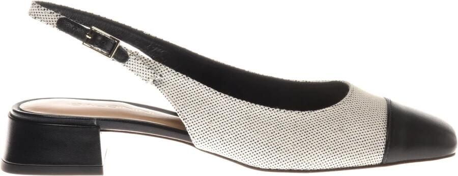 Baldinini Slingback in nappa leather and canvas off white