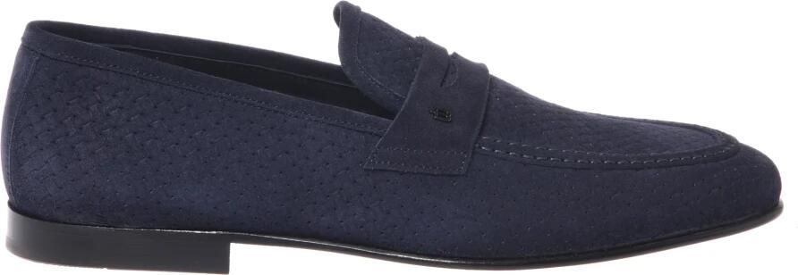 Baldinini Suede Geweven Print Leren Loafer