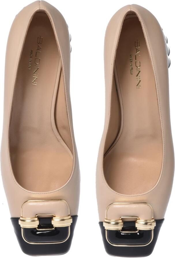 Baldinini Zwarte lakleren en nude leren pumps - Foto 2