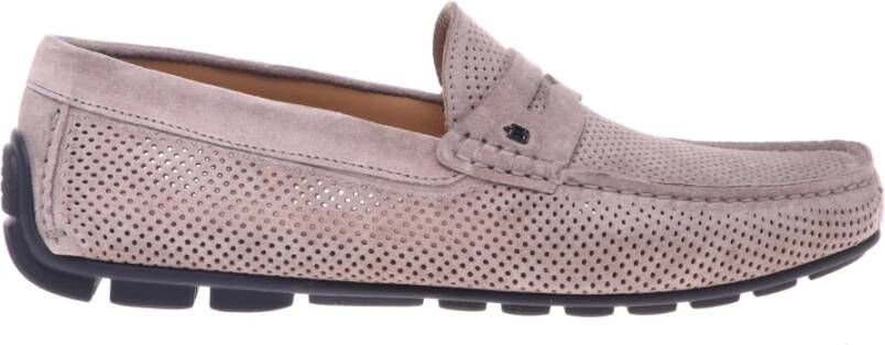 Baldinini Beige perforated leather loafer