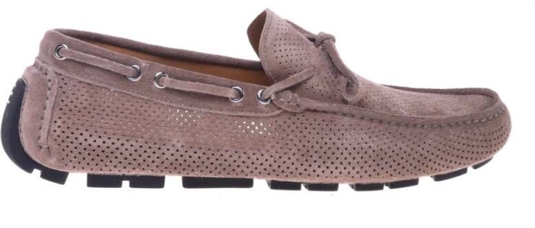 Baldinini Beige perforated suede loafer