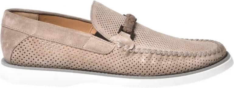 Baldinini Beige perforated suede loafer