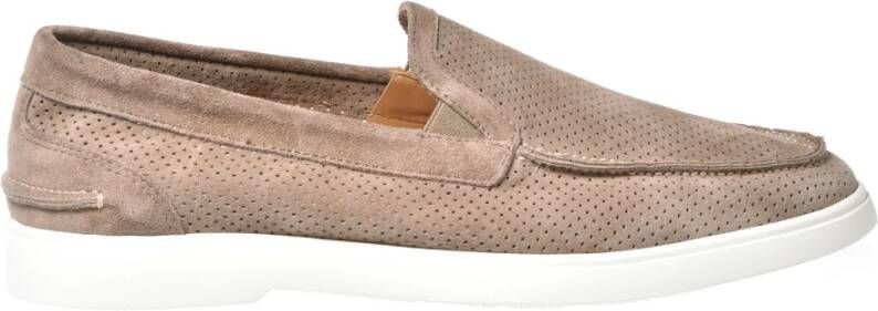 Baldinini Beige perforated suede slipper