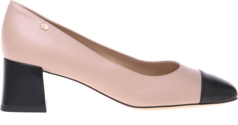 Baldinini Black and nude leather court shoe