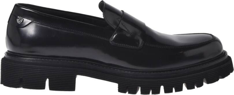 Baldinini Black brushed leather loafers