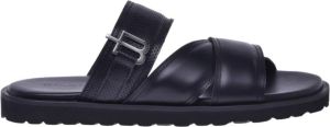 Baldinini Black calfskin sandals Zwart Heren
