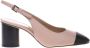 Baldinini Black leather and nude leather slingback Pink Dames - Thumbnail 1