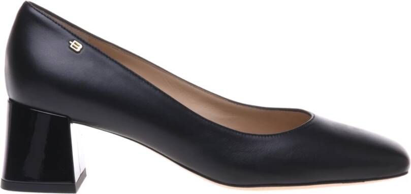 Baldinini Black leather and patent leather court shoe