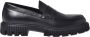 Baldinini Black leather and tumbled leather loafers - Thumbnail 1