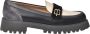 Baldinini Black leather and vanilla patent leather loafers - Thumbnail 1