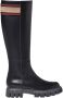 Baldinini Black leather boots with branded elastic - Thumbnail 1
