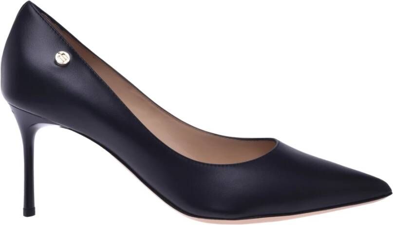 Baldinini Black leather court shoes Zwart Dames