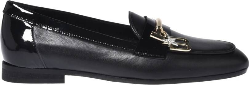 Baldinini Black Nappa and patent leather loafers