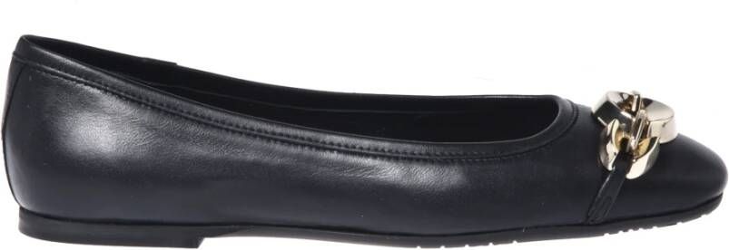 Baldinini Black Nappa leather ballerina flats