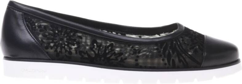 Baldinini Black petal mesh ballerina
