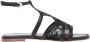Baldinini Black petal mesh sandal - Thumbnail 1