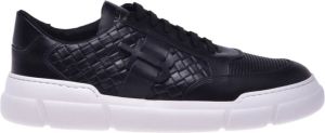 Baldinini Black printed calfskin low-top trainers Zwart Heren