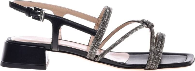 Baldinini Black rhinestone nappa sandal