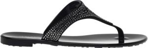 Baldinini Black rubber thong sandals Zwart Dames