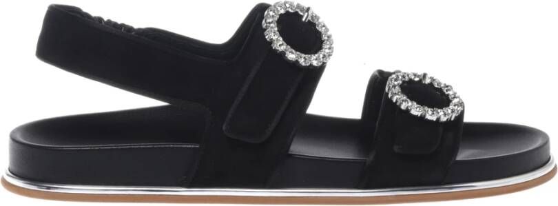 Baldinini Black suede and satin sandal