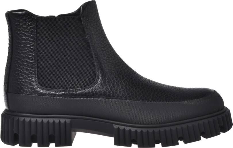 Baldinini Black tumbled leather ankle boots