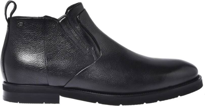 Baldinini Black tumbled leather ankle boots
