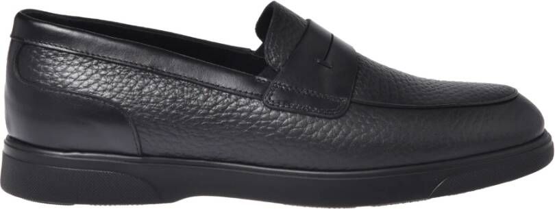 Baldinini Black tumbled leather loafers