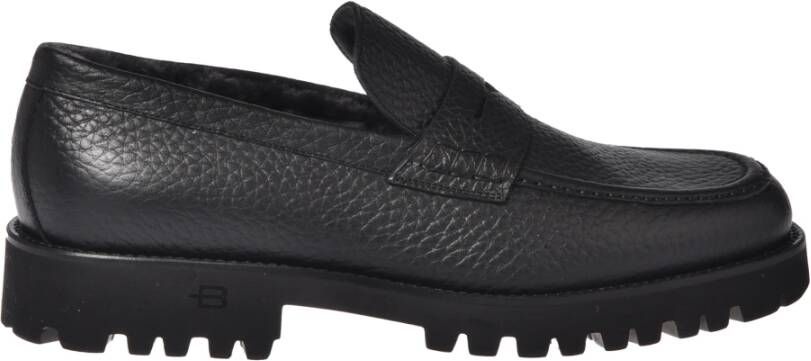 Baldinini Black tumbled leather loafers