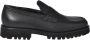 Baldinini Black tumbled leather loafers - Thumbnail 1