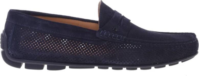 Baldinini Blue perforated leather loafer