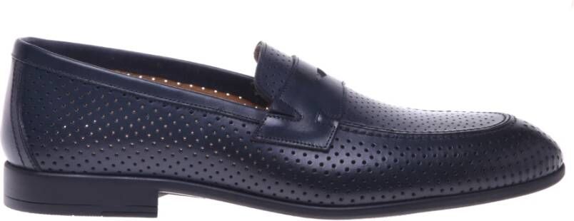 Baldinini Blue perforated leather loafer
