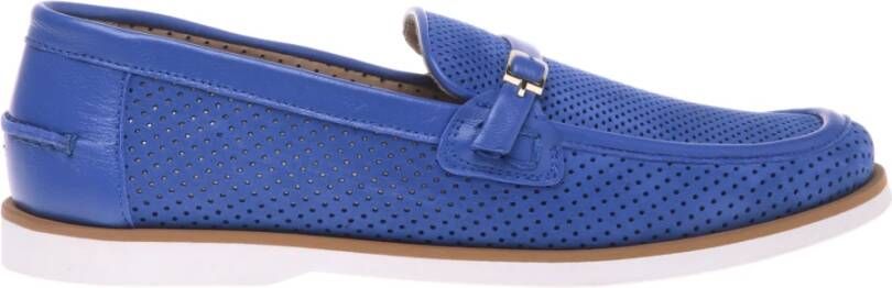 Baldinini Blue perforated nubuck loafer