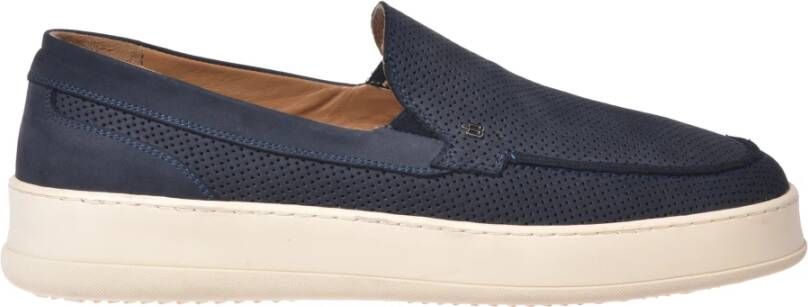 Baldinini Blue perforated nubuck slipper