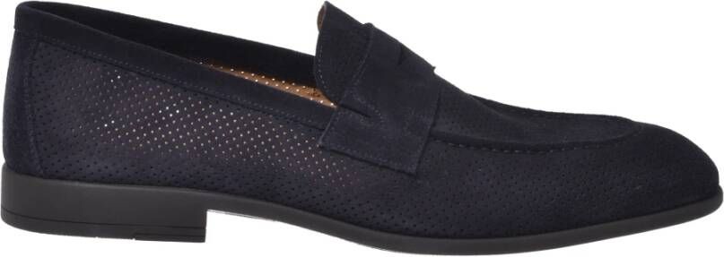 Baldinini Blue perforated suede loafer