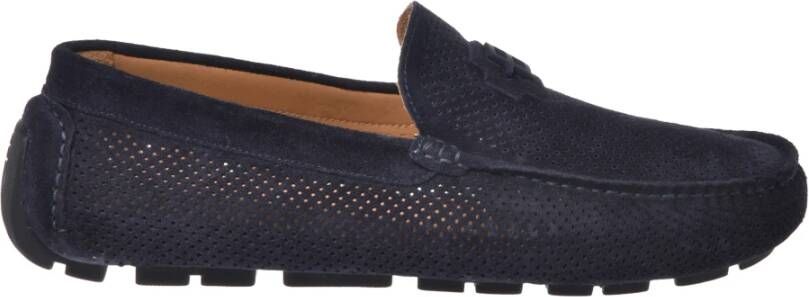Baldinini Blue perforated suede loafer