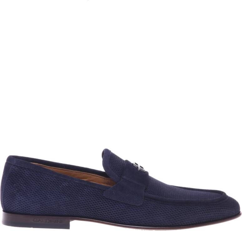 Baldinini Blue printed suede loafer