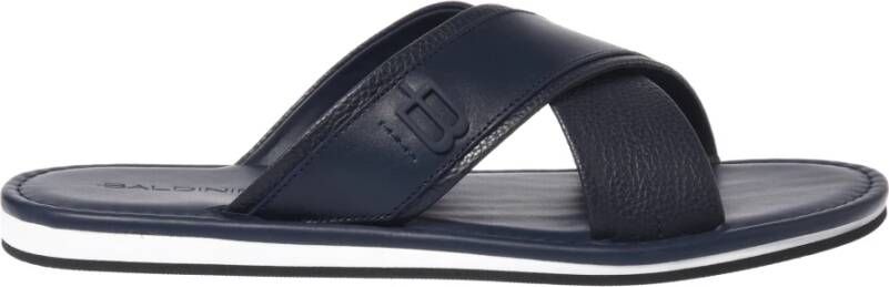 Baldinini Blue tumbled and leather sandal