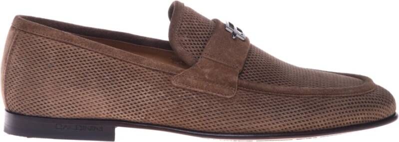 Baldinini Brown printed suede loafer