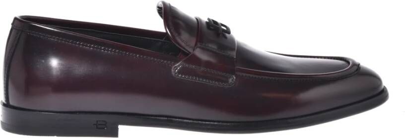 Baldinini Burgundy brushed leather loafers