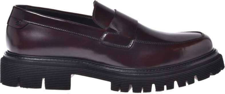 Baldinini Burgundy brushed leather loafers