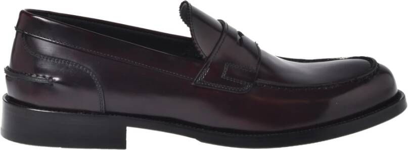 Baldinini Burgundy brushed leather loafers